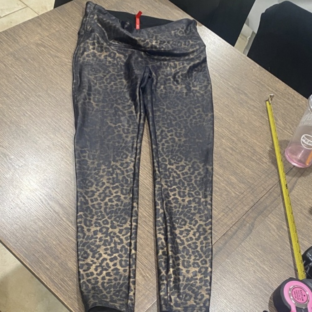 Kids Leopard Print Leggings - Black/Brown